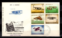 SAN MARINO - 1962 2 X FDC - Mi.719-723, Old Airplanes (BB043) - Briefe U. Dokumente