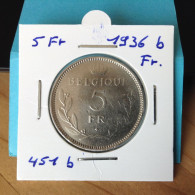 België Leopold III 5 Frank 1936 Fr. (Morin 451b) - 5 Francs