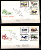 SAN MARINO - 1969 2 X FDC - Mi.929-935, Old Carriages (BB045) - Cartas & Documentos