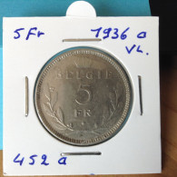 België Leopold III 5 Frank 1936 Vl. (Morin 452a) - 5 Francs