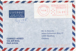 Netherlands Antilles Air Mail Cover With Franking Label Sent To Germany Curacao 15-5-1996 - Curaçao, Nederlandse Antillen, Aruba