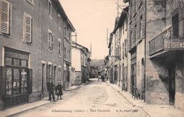 CHATONNAY (Isère) - Rue Centrale - Epicerie Bonnet, Publicité Pneu Hutchinson - Châtonnay