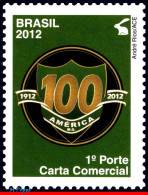 Ref. BR-3216 BRAZIL 2012 - CENTENARY OF THE AMERICA,FAMOUS CLUBS, SPORT, MNH, FOOTBALL SOCCER 1V Sc# 3216 - Rabbits