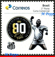 Ref. BR-V2020-51 BRAZIL 2020 - 80TH BIRTHDAY OF PELE,SANTOS, FAMOUS CLUB, MNH, FOOTBALL SOCCER 1V - Clubs Mythiques