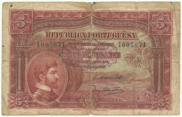 Angola - 5 Angolares - 14.08.1926 - Pick 66 - Serie I - Paulo Dias De Novaes - PORTUGAL - Angola