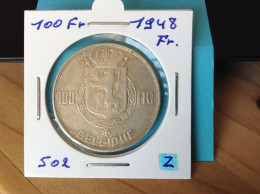 België Prins Karel 100 Frank 1948 Fr. Zilver (Morin 502) - 100 Francs