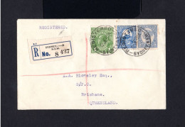 S79-AUSTRALIA-REGISTERED COVER SYDNEY To BRISBAN (queensland). 1933.WII.Enveloppe BRITISH RECOMMANDE AUSTRALIE - Brieven En Documenten