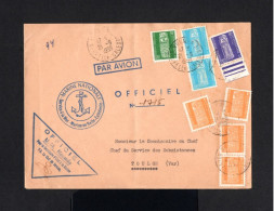 1453-NEW CALEDONIA-AIRMAIL OFFICIAL COVER NOUMÉA To TOULON (france) 1959.French.ENVELOPPE AERIEN NOUVELLE CALEDONIE - Cartas & Documentos