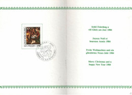 Carte  Joyeux Noel Et Heureuse Annee 1984 Met Speciale Afstempeling 1983 - Herdenkingskaarten