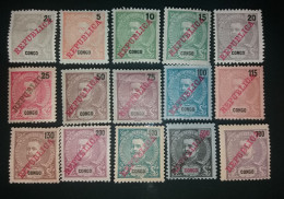 CONGO - 1911 - D.CARLOS I COM SOBRECARGA "REPÚBLICA"- CE60/74 - Congo Portoghese