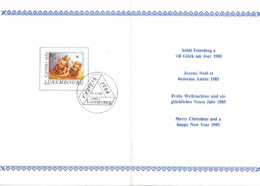 Carte  Joyeux Noel Et Heureuse Annee 1985 Met Speciale Afstempeling 1984 - Tarjetas Conmemorativas