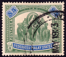 FEDERATED MALAY STATES FMS 1906 $5 Sc#36 Wmk.MCA - Fiscal Used HINGE REMNANT @TE213 - Federated Malay States