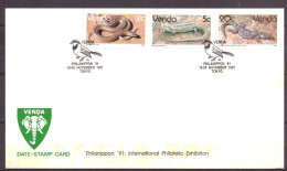 Venda FDC Maximumcard Unwritten Snake Animals Nature Philanippon (1991) - Venda
