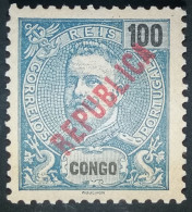 CONGO - 1914 - D.CARLOS I, COM SOBRECARGA "REPUBLICA" - CE117 - Portugees Congo