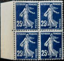 R1118(2)/306 - 1907 - TYPE SEMEUSE CAMEE - N°140b (IA) Bleu Noir BLOC NEUF** BdF - Neufs