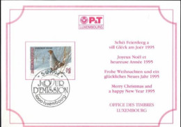 Wenskaart Joyeux Noel Et Heureuse Annee 1995 Speciale Afstempeling 1994 - Commemoration Cards