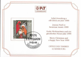 Wenskaart Joyeux Noel Et Heureuse Annee 1999 Speciale Afstempeling 1998 - In Gedenken An