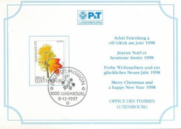 Wenskaart Joyeux Noel Et Heureuse Annee 1998 Speciale Afstempeling 1997 - Tarjetas Conmemorativas