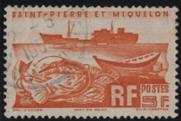 St Pierre Et Miquelon 1947 Used Sc 337 5fr Fishing Boat, Dinghy - Gebraucht