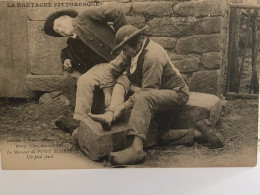 56 PONT-SCORFF LORIENT  Chez Nos Rebouteux  Le Masseur De PONT-SCORFF  Un Pied Foulé  SUP PLAN 1927  RARETE - Pont Scorff