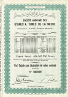 - Titre De 1960 -  Société Anonyme Des Usines à Tubes De La Meuse - - Industrie