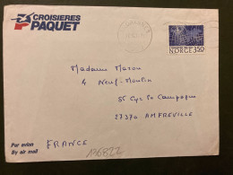 LETTRE CROISIERES PAQUET Par Avion Pour La FRANCE TP C HANSTEEN3 50 OBL.MEC.17 6 85 ANDAESNES - Storia Postale