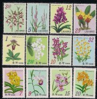 Complete Set Of 12v Taiwan 2007 Orchid Series Stamps Flower Flora - Nuovi