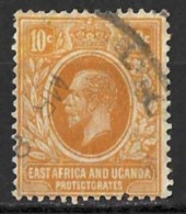 K.U.T.." EAST AFRICA & UGANDA. "..KING GEORGE V...(1910-36..).." 1912.."....10c....YELLOW-ORANGE......SG47........VFU... - Protectoraten Van Oost-Afrika En Van Oeganda