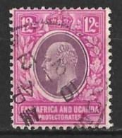 K.U.T..." EAST AFRICA & UGANDA.."....KING EDWARD VII...(1901-10..)...." 1907.."....12c.....SG38.......VFU. - Herrschaften Von Ostafrika Und Uganda