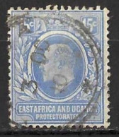 K.U.T..." EAST AFRICA & UGANDA.."....KING EDWARD VII...(1901-10..).." 1907.."....15c.....SG39....TONED BACK...CDS..USED. - Protectorados De África Oriental Y Uganda