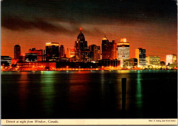 Detroit Michigan At Night Seen From Windsor Canada - Detroit