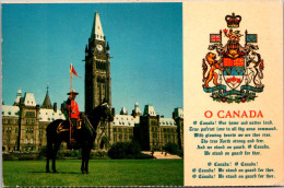 Canada Ottawa House Of Parliament Royal Canadian Mounted Police Officer & Song "O Canada" - Ottawa
