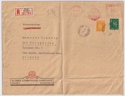 FINLAND - 1948 - Special NOKIA 50th Anniversary Franking Mark (2400p) + Facit F305 & F315 On Registered Cover To Germany - Cartas & Documentos