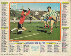 CALENDRIER DE 1982 FOOTBALL FRANCE HONGRIE, RUGBY FRANCE ANGLETERRE, ALMANACH JEAN LAVIGNE DEPARTEMENT NORD, A VOIR - Tamaño Grande : 1981-90