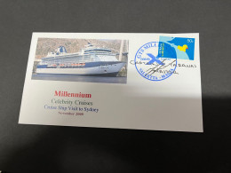 14-7-2023 (2 S 9) Cruise Ship Cover - Celebrity Cruises Millenium (signed By Ship Captain In 2008) 3 Of 10 - Autres (Mer)