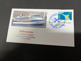 14-7-2023 (2 S 9) Cruise Ship Cover - Celebrity Cruises Millenium (signed By Ship Captain In 2008) 4 Of 10 - Autres (Mer)