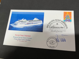 14-7-2023 (2 S 9) Cruise Ship Cover - Seven Seas Mariner (2007) Signed By Captain - 3 Of 10 - Other (Sea)