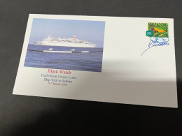 14-7-2023 (2 S 9) Cruise Ship Cover - Black Watch (2008) Signed By Captain - 4 Of 10 - Other (Sea)