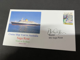 14-7-2023 (2 S 9) Cruise Ship Cover - Saga Rose (2007) Signed By Captain - 3 Of 10 - Andere(Zee)