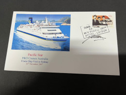 14-7-2023 (2 S 9) Cruise Ship Cover - Pacific Star (2007)  - Signed By Captain 5 Of 10 - Otros (Mar)