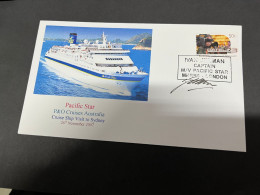 14-7-2023 (2 S 9) Cruise Ship Cover - Pacific Star (2007)  - Signed By Captain 6 Of 10 - Andere(Zee)