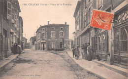 CHANAS (Isère) - Place De La Fontaine - Voyagé 1916 (2 Scans) - Chanas