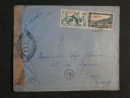 BV16 AOF  DAHOMEY  BELLE LETTRE CENSUREE ENV.  1942 OUAGADOUGOU   A CENON  FRANCE+TP SURCHARGE +AFF. INTERESSANT+ - Covers & Documents