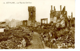 Carte Photo Béthune La Rue Du Carillon - Bethune