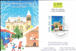 Wenskaart Joyeux Noel Et Bonne Annee 2003 Speciale Afstempeling 2002 - Tarjetas Conmemorativas