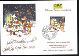 Wenskaart Joyeux Noel Et Bonne Annee 2010 Speciale Afstempeling 2009 - Tarjetas Conmemorativas