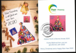 Wenskaart Joyeux Noel Et Bonne Annee 2020 Speciale Afstempeling 2019 - Cartoline Commemorative