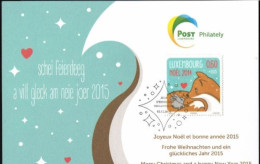 Wenskaart Joyeux Noel Et Bonne Annee 2015 Speciale Afstempeling 2014 - Cartoline Commemorative