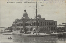 CARTE PORT-SAID - BUREAU DE LA COMPAGNIE DU CANAL -AU DOS CACHET VIOLET MARINE NATIONALE -SERVICE A LA MER -1915 - Port-Saïd