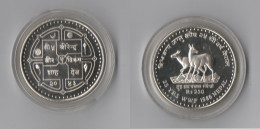 Nepal - 250 Rupees 1986 UNC 25 Years Of The World Wildlife Fund Silver In A Capsule Lemberg-Zp - Nepal